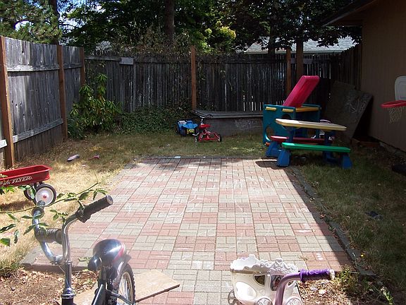 Fenced patio area 