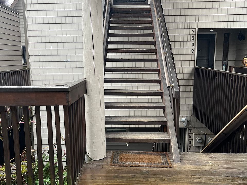 Private staircase (15 steps up) leading from carport to front door.