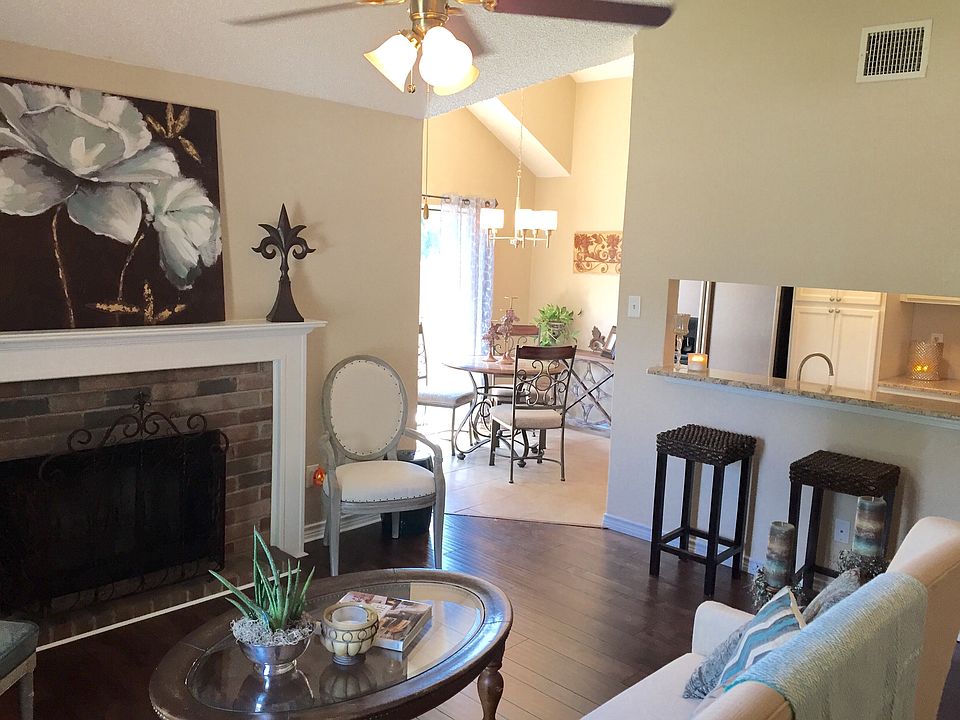 Open living, dining, kitchen