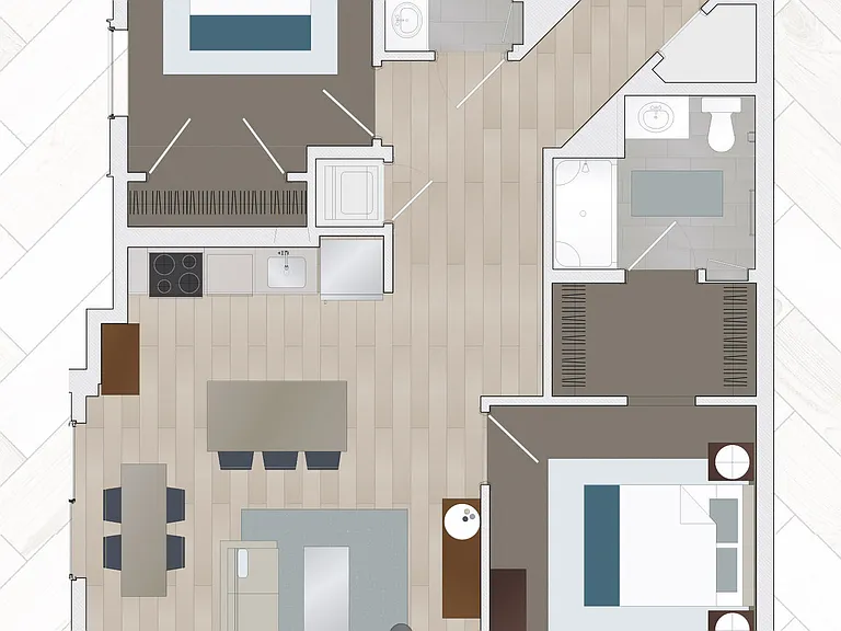 B2B floor plan One Beachmont