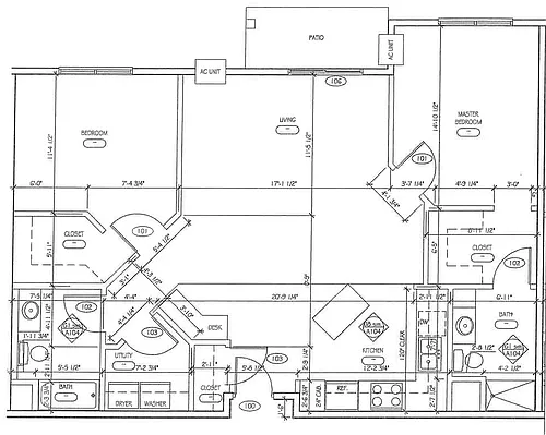 Floor plan 2 Bedroom - Buildings 1 & 2