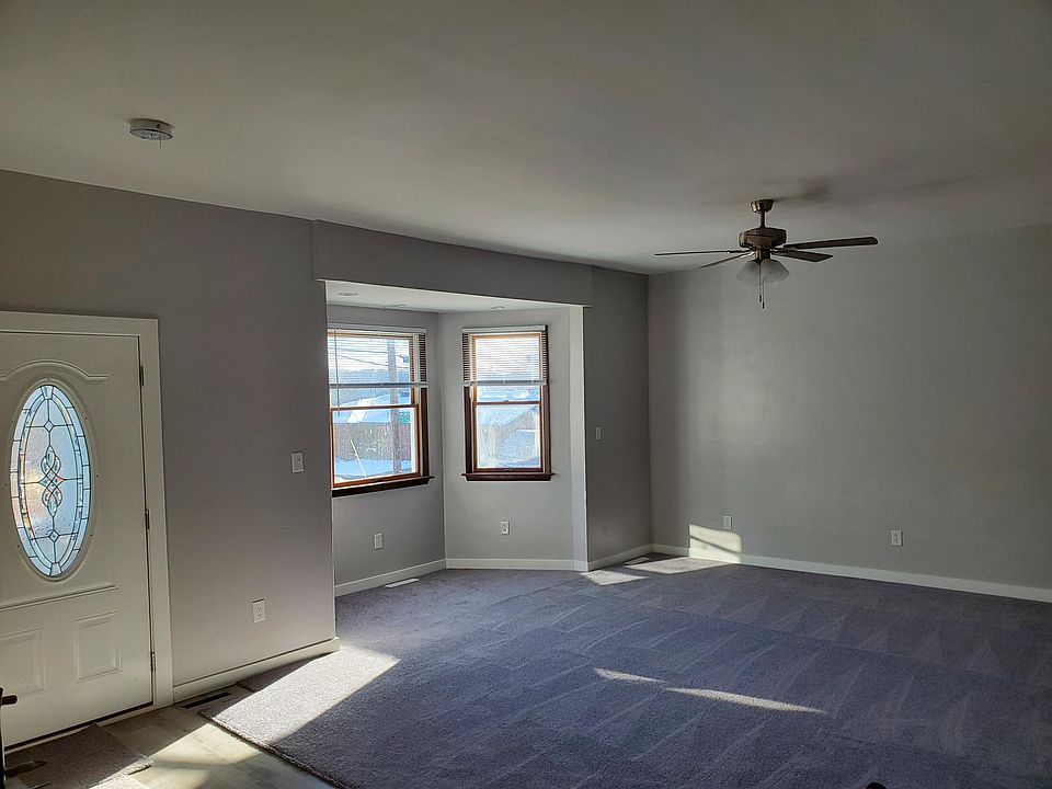 Front door and living room