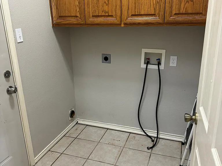 Laundry room and back door.