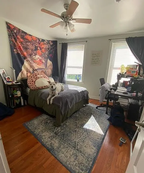 Bedroom 2, staged from last tenant.