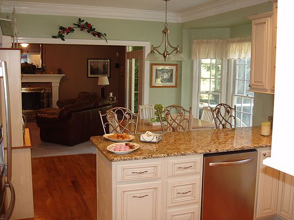 Kitchen opens to Den