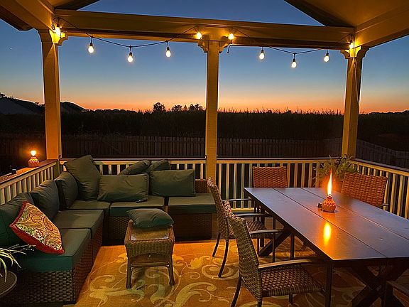 Back porch at sunset