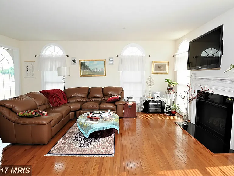 Living room with a fire place