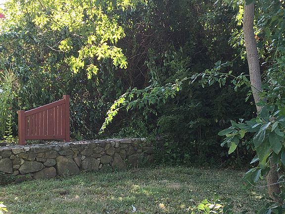 bordered by stone walls