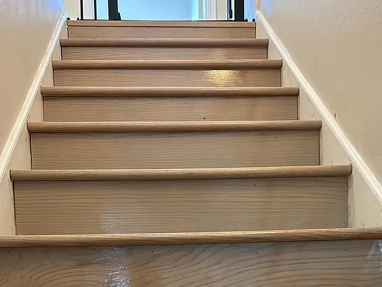 New wooden stairs
