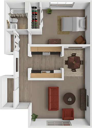 Floor plan One bed one bath