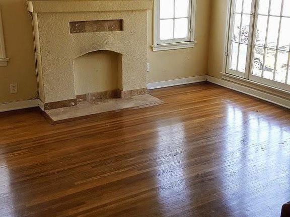 Living Room with Large Wood Windows