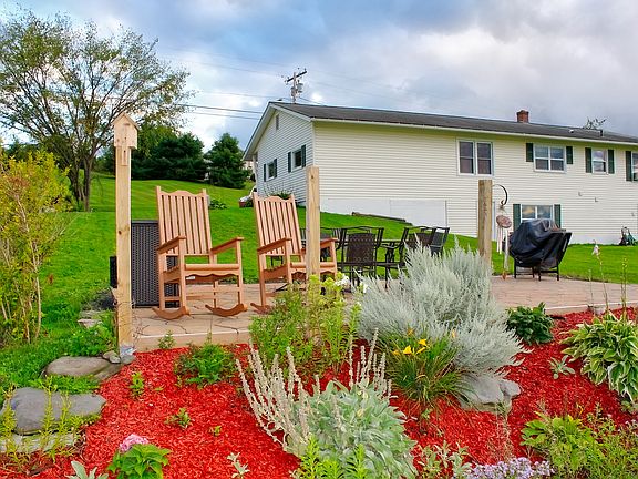 Large patio with flowers