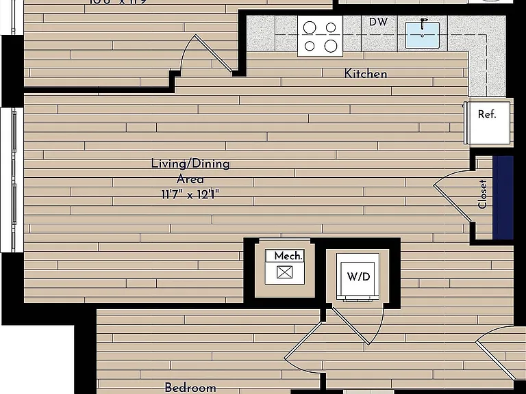 B 2BR-A Two Bedroom Floor Plan B 2BR-A Two Bedroom Floor Plan