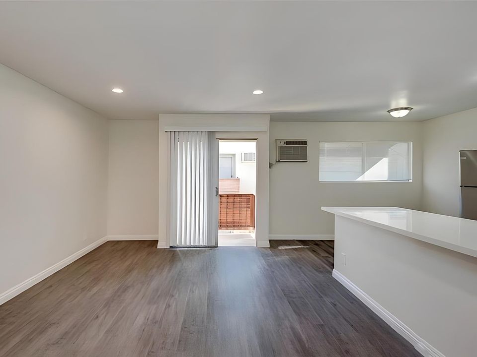 Main living area with view to courtyard