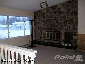 Living room and fireplace