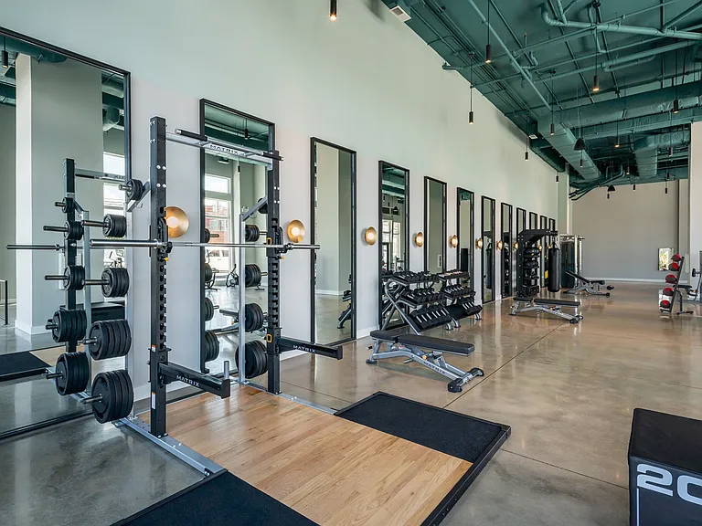 Fitness Center with Expansive Weights