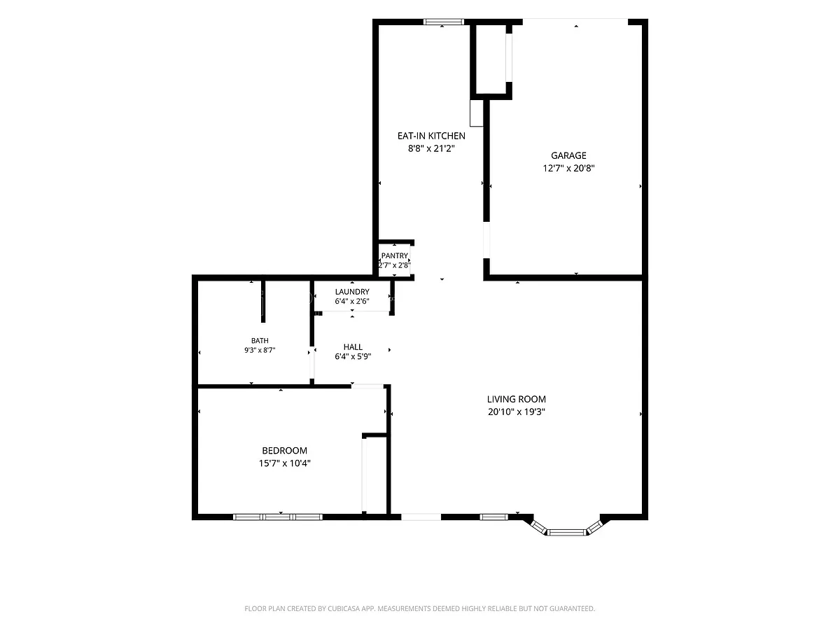 Floor plan 1 Bedroom 1 Bath