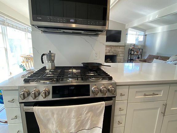 stove / microwave; open counter space