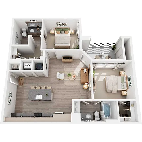 Floor plan B2 | Two Bed/Two Bath