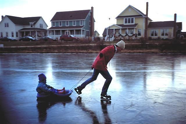 Skating on Lake Aldo Leopold