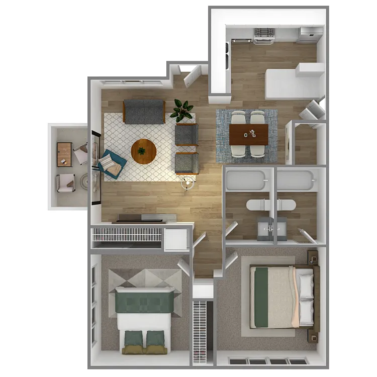Floor plan Majorca 2 Bedroom 2 Bath