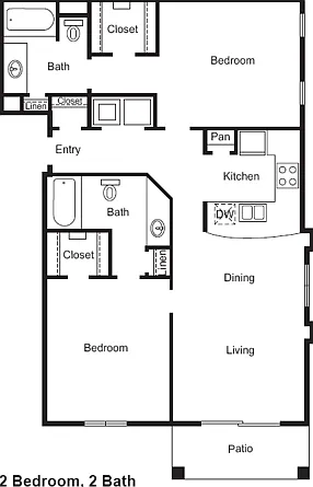 B1 Floorplan: 2 Bedroom, 2 Bathroom B1 Floorplan: 2 Bedroom, 2 Bathroom