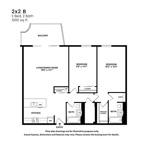 Floor plan 2X2 B