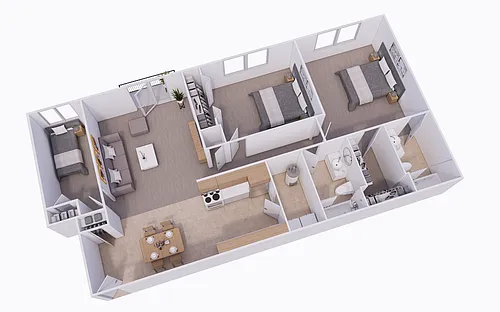 Floor plan 3 Bed 2 Bath