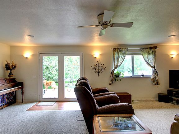 French doors to backyard.