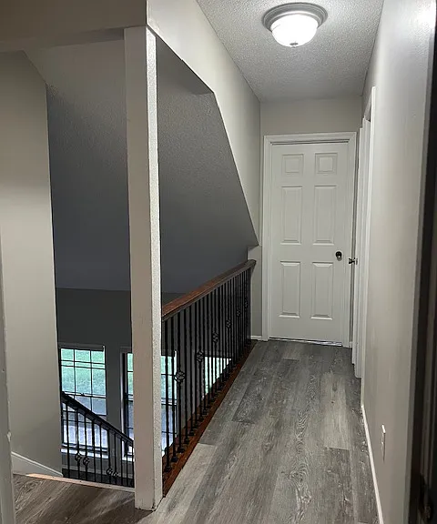 Second floor hallway with new flooring