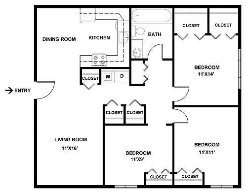 Floor plan 3 Bedroom