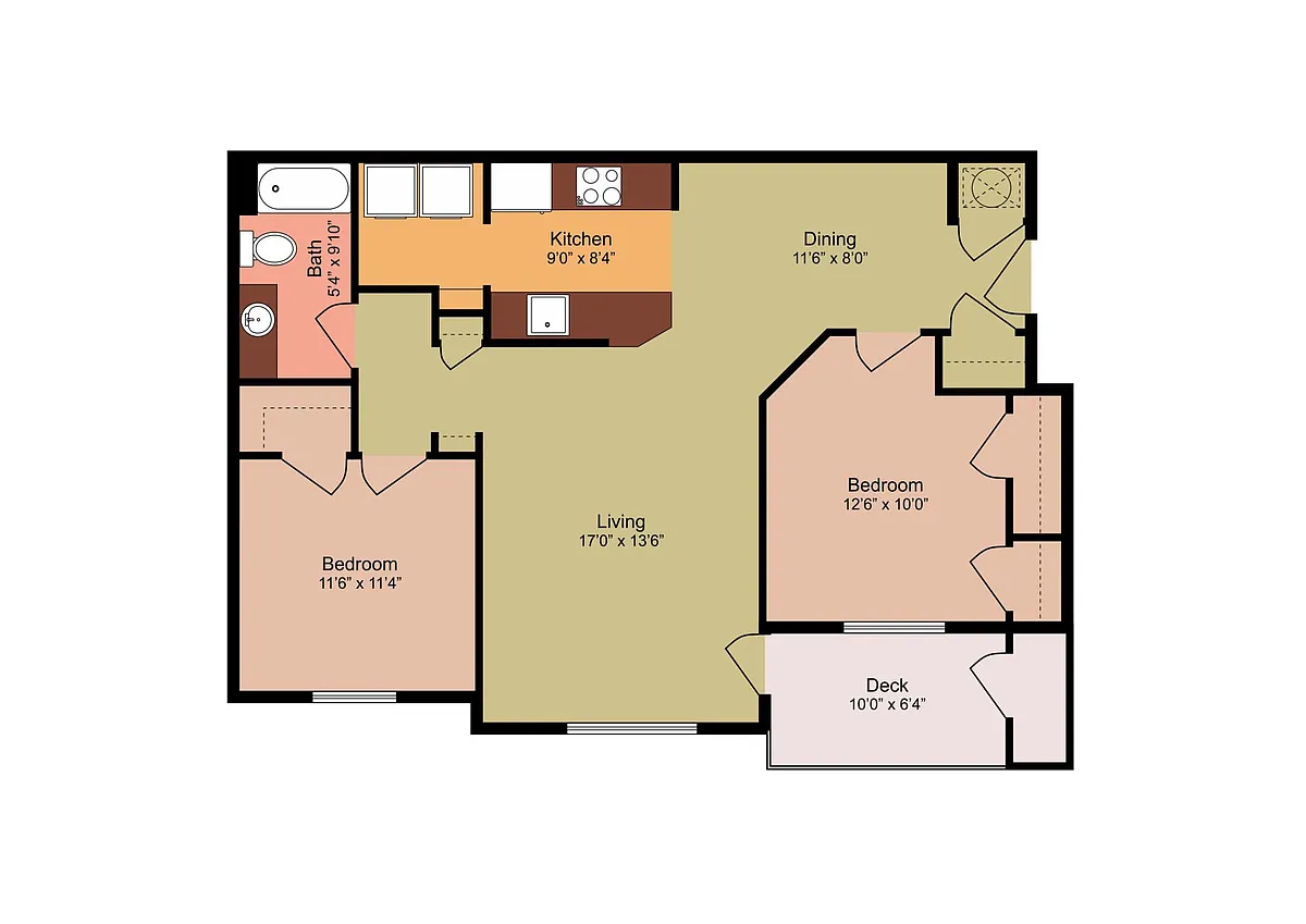 Floor plan 2 Bedrooms 1 Bath