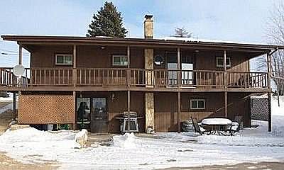 Back view with wrap around deck