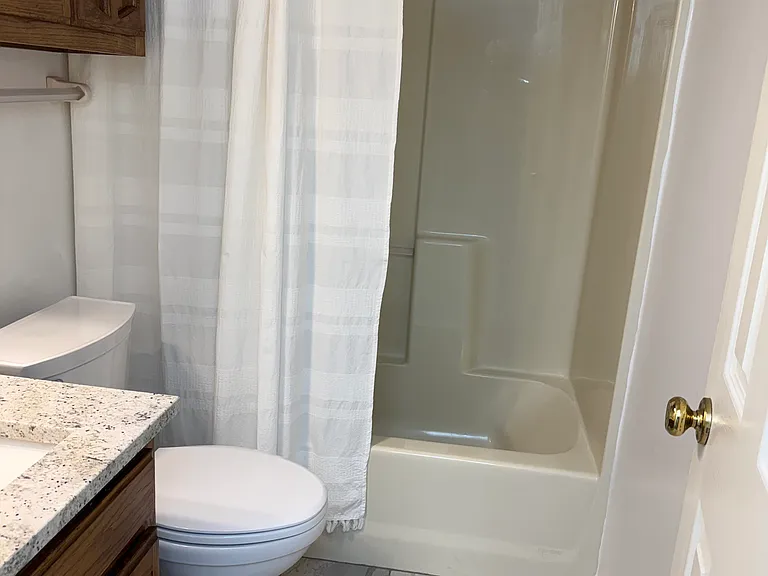 Newly updated hall bathroom.