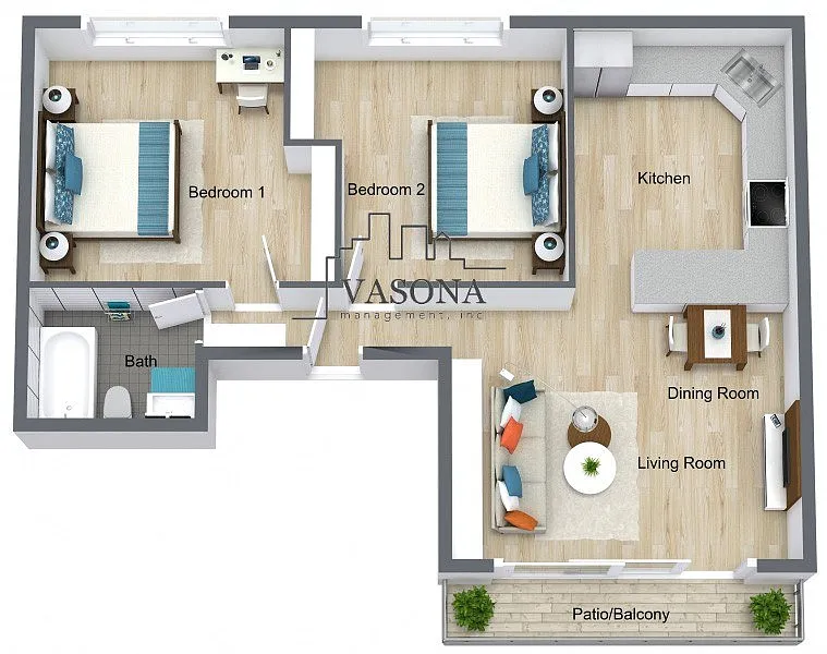 Floor plan Amador Heights 2 Bedroom