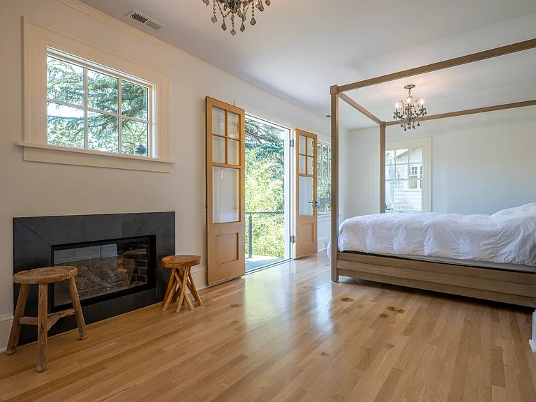 Gas fireplace in master suite.