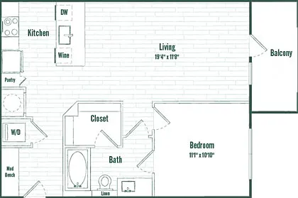 A2b | 1 bed 1 bath | 710 sq ft A2b | 1 bed 1 bath | 710 sq ft