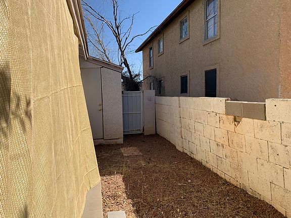 Backyard with additional storage room