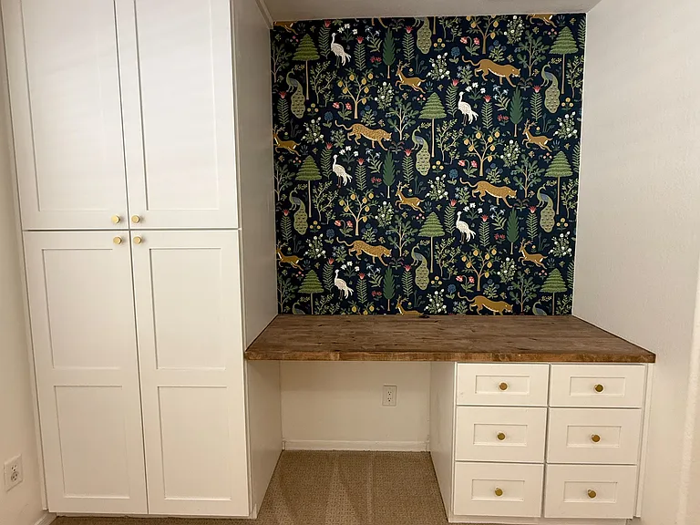 Dedicated built-in workspace ideal for working or studying from home.