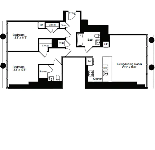Floor plan Two Bedroom O 2