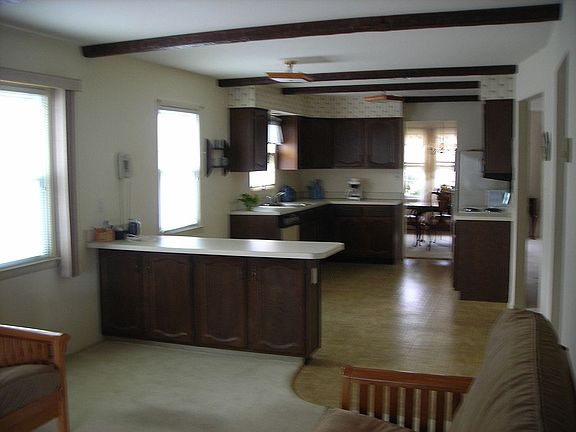 View from family room to kitchen
