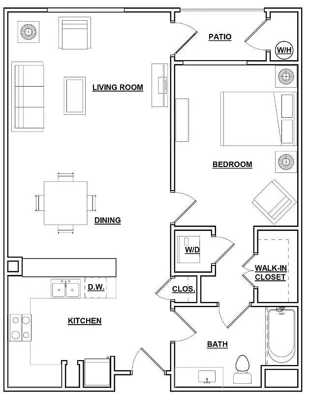 Floor plan 1B1 Renovated