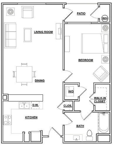 Floor plan 1B1 Renovated
