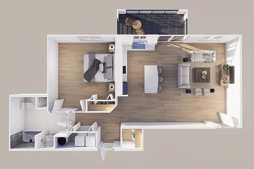 Floor plan Lower - Rear View - 1 Stall