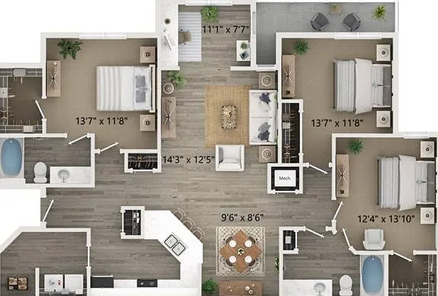Three Bedroom Two Bath Floor Plan Three Bedroom Two Bath Floor Plan