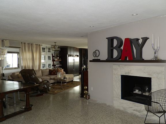 Entryway with fireplace
