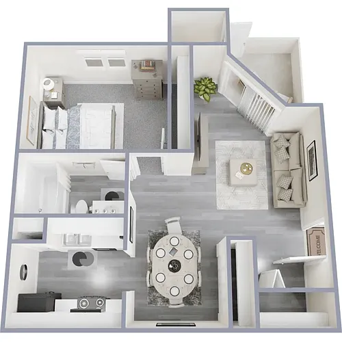 Floor plan One Bedroom One Bath