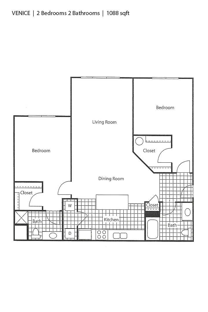 Floor plan 2 Bedroom C1 Renovated
