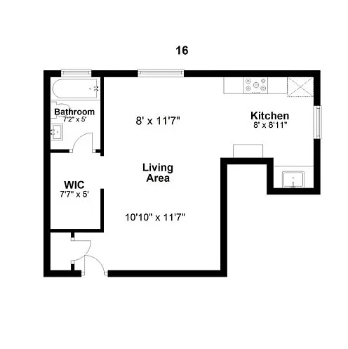 Floor plan Studio 16