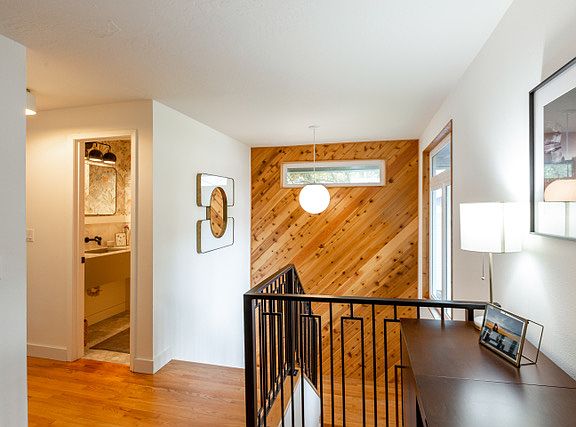 Cedar and Metal staircase